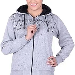 goodluck Women's Flower Print Sweatshirt with Hoodies, Fleece Material Full Sleeves, (Pack of 1)-picture-28