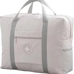 cavalo - be unique CAVALO – Be Unique Travel Bags for Luggage Spacious with Pockets Foldable Weekender Zipper Duffle Bag, Stylish Handbag Carry on Trolley Bag Waterproof (44 x 18 x 35 cm) (Beige)-picture-27