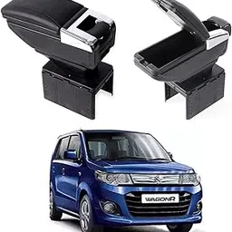 Oshotto PU Leather AR-01 Car Armrest Console Box Compatible with Maruti Suzuki WagonR - Black-picture-19