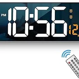 Digital Alarm Wall Clock Table Clock 16.2 Inch Large LED Display Digital Clock with Remote Control/Automatic Brightness Dimmer with Date Week Temperature (Font Colors May Vary) image 1