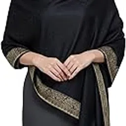 wool artistry Women's Border Shawl With Self Design, Authentic Wool Blend, Size 40x80inch-picture-29