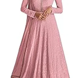 rudraprayag Georgette and Santoon Embroidered Anarkali Gown for Women image 1