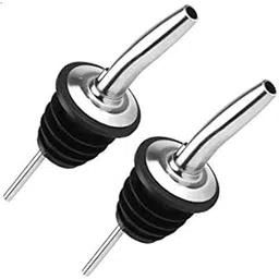 Rudra Exports Metal Bottle Pourer Spouts Stainless Steel Wine-Free-Flow Dispenser Set of 2 Pieces-image-30