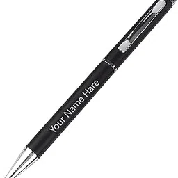 Rewill Customised Your Name Ballpoint Stylus Pen with Soft Rubber Touch Screens Custom Logo for Mobile Phone Ball Point (Silver Black)-image-15