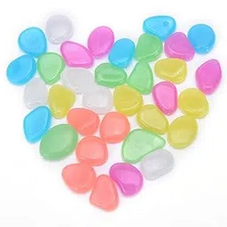100 Pc's Radium Glossy Stone Decorative Aquarium and Vase Fillers Pebbles for Garden Home in Dark Glowing Stepping Glows The Night Rocks Set Decoration image 1