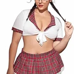 Tejasvi Enterprises Women's Cotton Checkered Knot Front Baby Doll Set (White)-picture-36