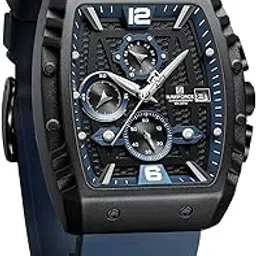 naviforce Waterproof Chronograph Sport Watch for Men, with Auto Date Women Quartz Wrist Watches, Colorful Silicone Band image 1