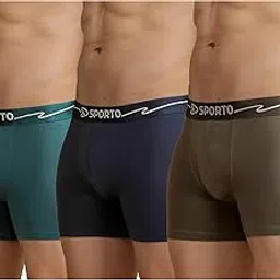 macho sporto Men's Cotton Spandex Solid Metal Trunk Pack of 3 (Colour May Vary)-picture-24