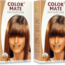 Color Mate Hair Color Cream - Light Blonde 130 ML (Pack of 2)-picture-21
