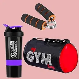 3-in-1 Gym Combo – My Gym Bag, Protein Shaker Bottle & Hand Gripper for Workout | Gym Bag | Shaker | Gripper (Purple)-image-87