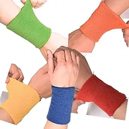 BW:Beatwide Unisex 100% Cotton Towel Knitted, Sweatband | Badminton Wrist Band | Cricket Band for Men | Tennis Wristband for Men(Pack of 5-Multicolour)-image-3