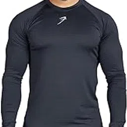 fuaark Men Slim Fit Checkered Polyester Spandex Full Sleeve Training Tshirt-picture-36