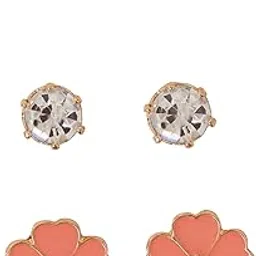 accessorize London Women Pink Enamel Flower Stud Earrings Set Of 3-picture-43