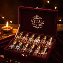 Premium Attar Collection Set, 12 Divine Fragrances, Roll-On Bottles, ml Each, Spiritual and Natural Scents for Pooja, Aromatherapy, Room Freshener (10 ML, 12 Fragnance)-picture-40