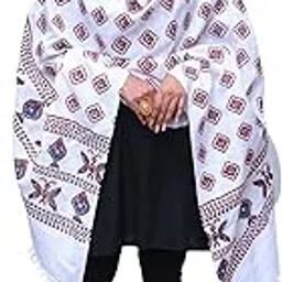 exotic india Women's Cotton Dupatta with Printed Fishes and Butterflies | Ethnic Hand-Printed Designer Stole, Chunni for Girl-picture-10