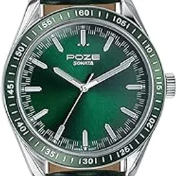 sonata Deep Currants Quartz Green Round Dial Men's Watch | Leather Material | Multi Color Band - SP70068KL01-picture-52