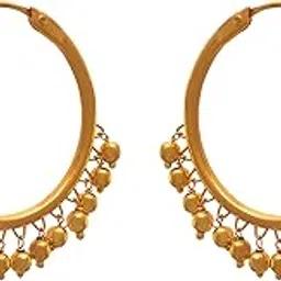 jfl Traditional Ethnic Fusion One Gram Gold Plated Pearls Designer Bali Earring for Women & Girls-picture-14