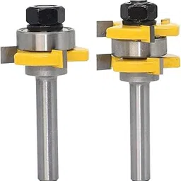 ATORSE® 2Pc 3 Tooth Mortise Tongue Groove Router Bit 3/4'' Stock In Each 1/4'' Tooth Wood Work-picture-28