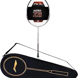 Li-Ning Combat Z8 Carbon Fibre Strung Badmiton Racket with Free Full Cover (White/Navy/Copper, 84 Grams)-picture-24