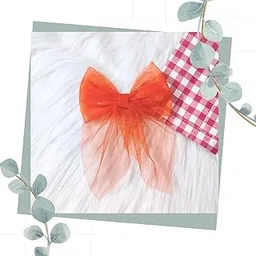 Net HairBow Clip (M) - Orange-picture-48