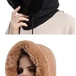 LICHTS®2x Beanie Hat Scarf Mask Winter Knitted Warm Protection Face Mask |Clothing, Shoes & Accessories | Womens Accessories | Hats|2 Piece Hat Scarf Set-image-54