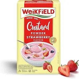 Weikfield Custard Powder | Strawberry Flavor | Makes Smooth & Creamy Custard | 75g Carton-image-2