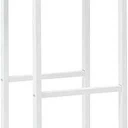 OGFC 38552 Bar Stool/Breakfast Stool/High Stool Modern Shape Seat Metal Structure and Wooden Seat -Coffee Shop -Kitchen - Restaurant -Bar - Home Etc. Metal Bar Chair - White-picture-40