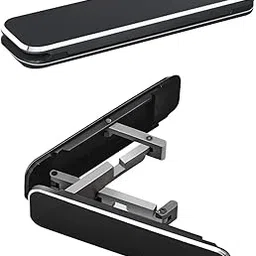 JMAM Adjustable Aluminum Tabletop Angle Mobile Phone Stand Holder Smartphone Kick Stand Thin Pocket Aluminum Vertical Horizontal Placement Mobile Stand Smartphone (6 X 2 cm) (packe of 1, Black)-picture-13