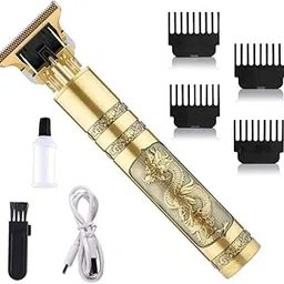 Professional Hair Trimmer with Dragon Design, Gold, USB Charging, 4 Guide Combs-picture-16