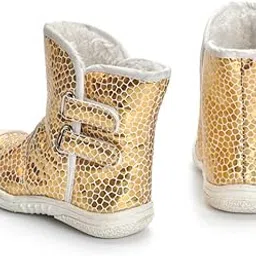 SNAPPSY Baby Infant Winter Boots Snow Fake Fur Warm Anti-Slip Shoes 12.5 cm Gold-picture-40