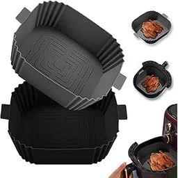 2 Pack Air Fryer Silicone Liners for 3-6QT, LYHOLKEER 7.6inch Square Silicone Airfryer Liners Reusable for 4 4.4 4.5 5 5.3 5.5 5.8QT, Air Fryer Accessories Replacement for Parchment-picture-32
