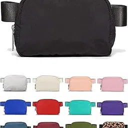 YOSHUYUKI Unisex Mini Belt Bag 1L with Adjustable Strap Waterproof Sherpa Small Fanny Pack Crossbody Bag for Workout Running Travelling Hiking, Mini Black, Small, Solid-picture-40