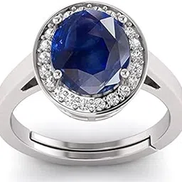 dinjewel Natural Certified Original Blue Sapphire 4.25 Ratti Neelam 925 Solid Sterling Silver Adjustable Ring for Women's and Men's {Lab - Approved}-picture-11