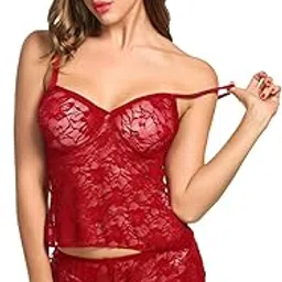 love maker Women Babydoll Lingerie Nightwear Top & Shorts Night Dress Honeymoon Soft Net Lace S-3XL-picture-10