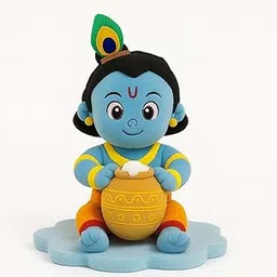 Mohit Soft Toys Bal Krishna Soft Toy with Matki – 40 cm Sitting Plush Doll for Kids | Cute Lord Krishna Soft Toy with Orange Dhoti, Peacock Feather | Janmashtami Gift | Baby & Toddler Safe-picture-23