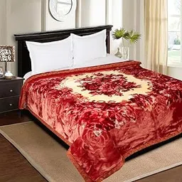 Signature Microfiber Comfy Gold Super Soft 2 Ply King Size Double Bed Luxury Winter Blanket 5kg for Heavy Winter (Sunset Horizon)-image-33