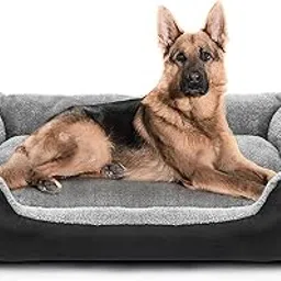 SITSNOOZE Warm Fleece Winter Beds Rectangle Shape Reversible Ultra Soft Ethnic Designer (Export Quality) Orthopedic Bed for Dog/Cat (Grey & Black -Large)-image-20