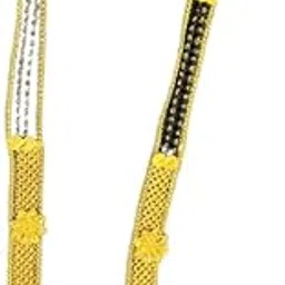 urass Mangalsutra For Women Girls Ladies Wife Temple Indian Traditional Stylish Maharashtrian Long Chain Wati MangalSutra Pendant Tanmaniya Black golden Nallapusalu Chains [Multicolor] Pack of-picture-43