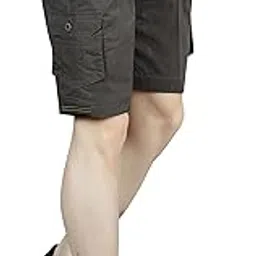 welcy Men Cotton Regular Fit Solid Short | 2 Zipper Pocket | 3 Button Pockets | Versatile Half Pants for Everyday --picture-23