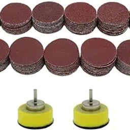 AUTOTOOLHOME 110pcs 1 inch Sanding Discs with 2ps 1/8 Shank Polishing Pads Hook and Loop Sandpaper Abrasive Tool Attachment 40-600Grit-picture-51