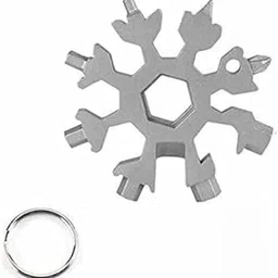 DASNDAS ® Snowflake Multi-Tool Stainless Steel Snowflake Key chain Tool 18-in-1 Incredible Tool Snowflake Screwdriver Tactical Tool for Outdoor Camping-image-75