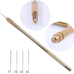 Yantaisiyu 4 Pcs Ventilating Needles +1 Brass Holder For Lace Wig Needle-picture-25