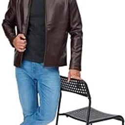 a-one karft Solid PU Leather Biker Jacket Men Long Sleeve Zipper Perfect for Biking_2_A1KJ_L-picture-51