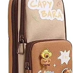 Supreme Deals® Panda Pencil Case 6 Layer with 3 Compartment Cute Aesthetic Pencil Case for Boys & Girls Large Capacity Pencil Pouch for School Kids Cute Stationary Gift Organizer for School (Brown)-image-16