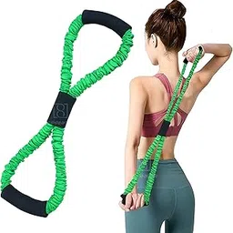 SPANKER Upgraded Figure 8 Foam Resistance Heavy Duty Pulling Elastic Band for Yoga , Body Stretching Rehabilitation Training Pilates (Colour May Vary, SSTP)-picture-32