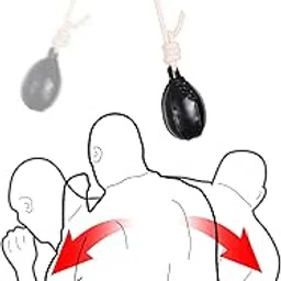 INNOLIFE Boxing Slip Bag, Boxing Dodge Hide Speed Bag Maize Ball Leather Ball for Reflex Training, Boxing, Kickboxing, MMA Pendulum Training Filler Included-picture-10