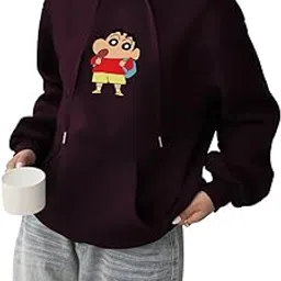 togs & terre Stylish Printed Fur Hoodie for Women | Winter Wear Hooded Sweatshirt | Cozy Hoodies for Women Shinchan-picture-56