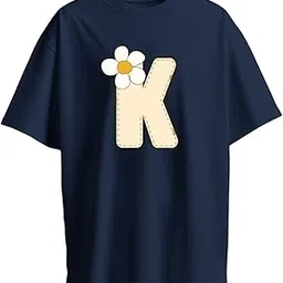 roads to india Women's Pure Cotton Casual T-Shirt – Name Art Alphabet Graphic Tee | Unisex Fit (Regular) | 180 GSM | Half Sleeve, Round Neck | S–5XL | Navy Blue-picture-15