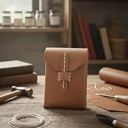 Handcrafted Leather Cigarette Case, Brown, Premium Genuine Leather, Vintage Style,Belt Adjustable-picture-48