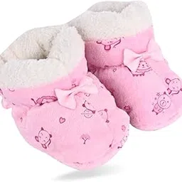 Tomorrow Baby Bootie Shoes | Soft Sole, Ankle Length, Inner Fleece, Knot Closure | Multicolor Booties for Newborns | Baby First Walking Shoes (0-3 Month)-image-90